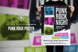 Punk Rock Poster Template by Set Sail Studios